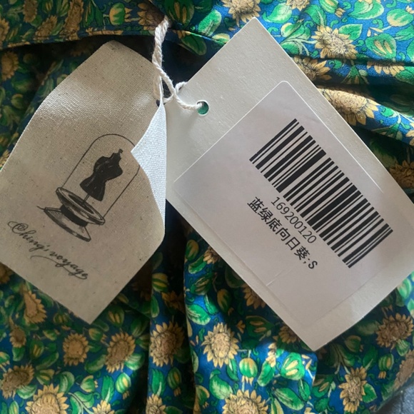 Handmade Natural Cotton Floral Qi Pao Cheongsam (NWT, Unworn) - Picture 7 of 8